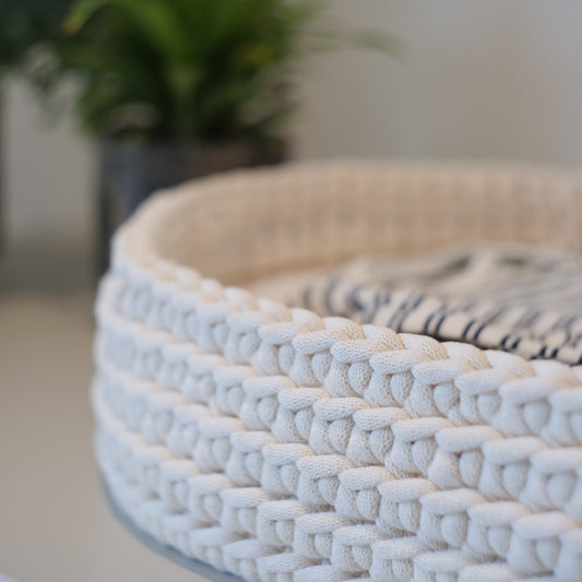 Mozesmatje verschoningsmat [Beige] | Handgehaakt | Incl Matras, Molton en Hoezen